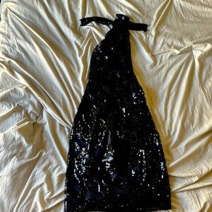 Women’s sequined dress by Pretty Little Thing in black, size 2